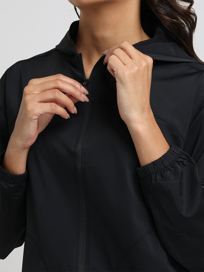 Women's Lightweight UV Protection Hooded Summer Jacket Black