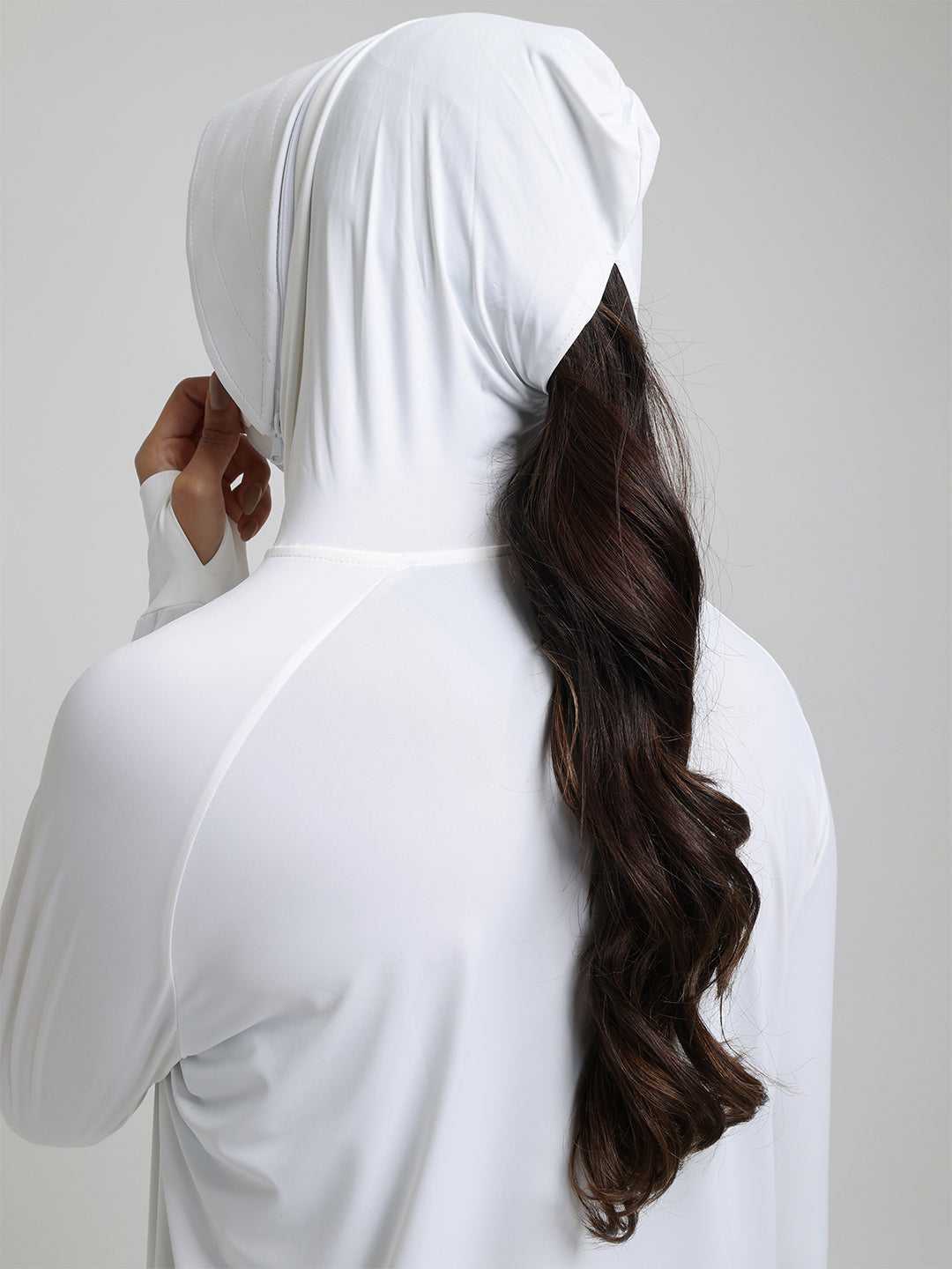 Women's UV Protection Sun Screen Jacket with Face Cover White