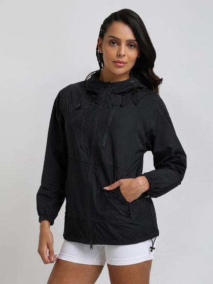 Women’s Lightweight Hooded Summer Jacket Black