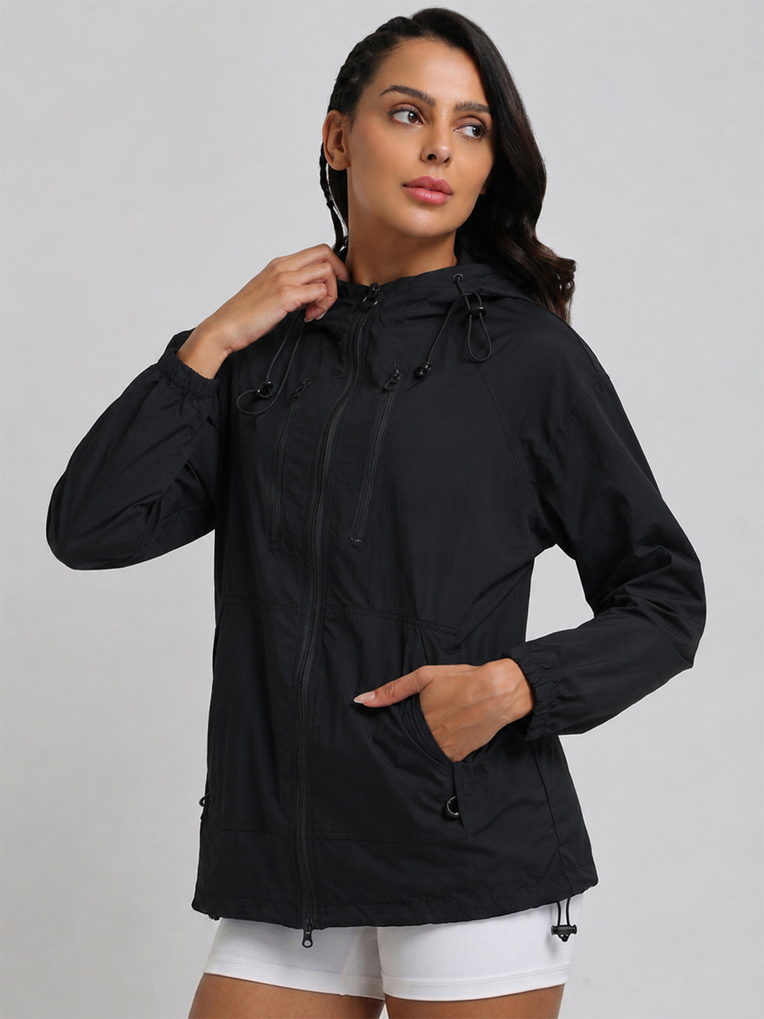 Women’s Lightweight Hooded Summer Jacket Black