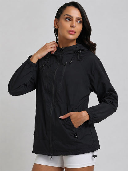 Women’s Lightweight Hooded Summer Jacket Black