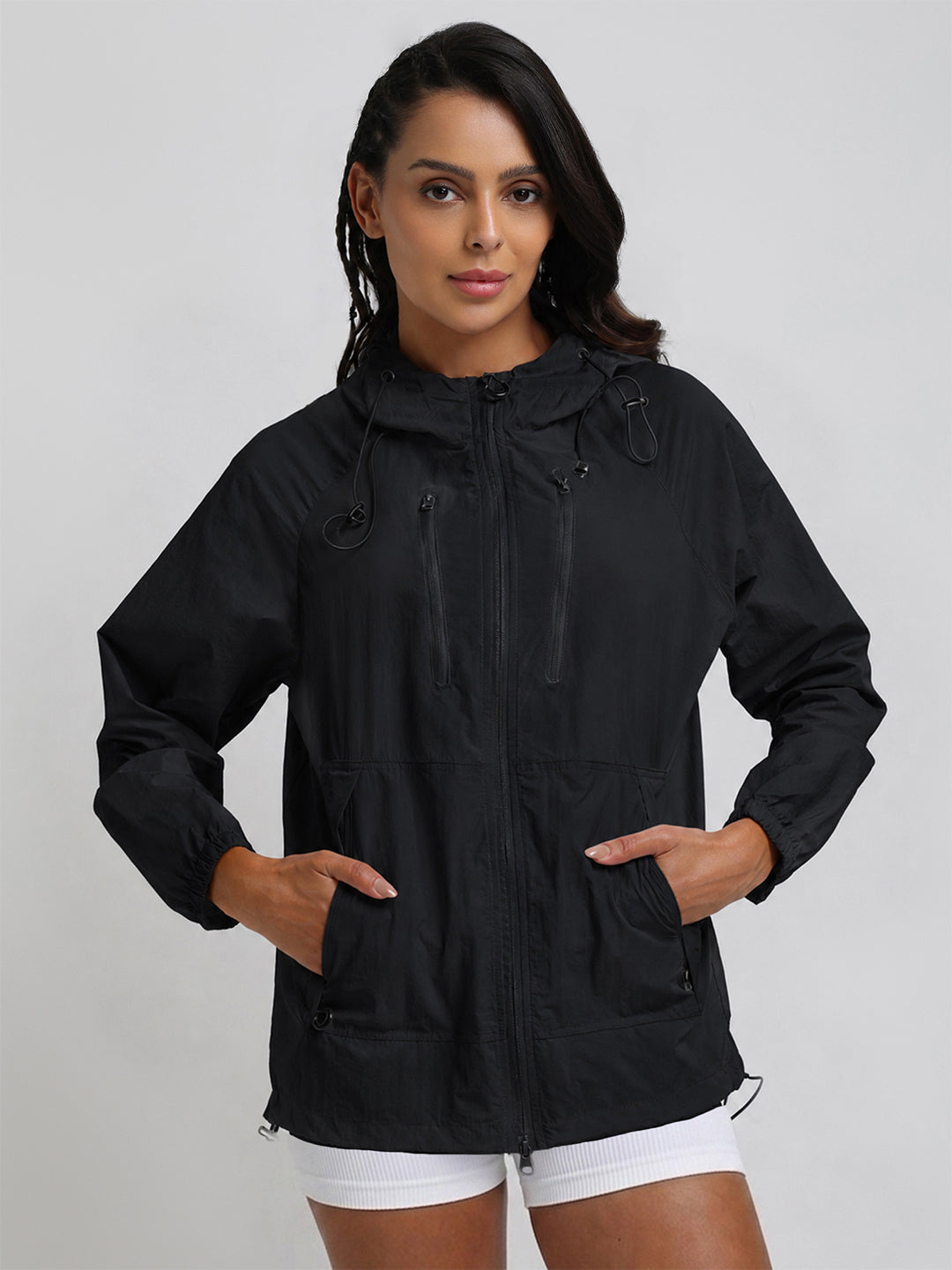 Women’s Lightweight Hooded Summer Jacket Black