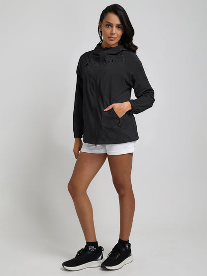 Women’s Lightweight Hooded Summer Jacket Black