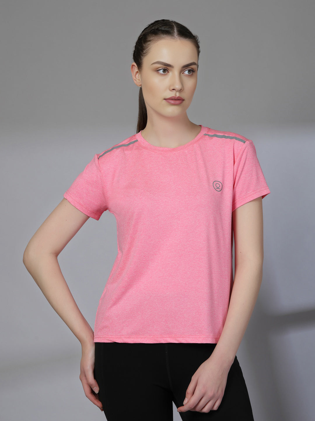 Women's Half Sleeve Dry Fit Gym T-Shirt Pink