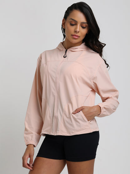 Women's Lightweight UV Protection Hooded Summer Jacket Pink