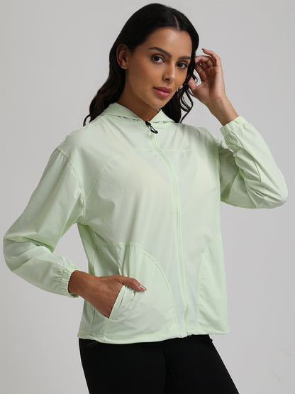 Women's Lightweight UV Protection Hooded Summer Jacket Green