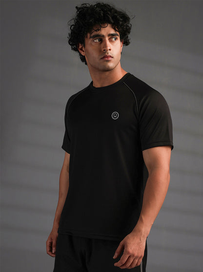 Men's Half Sleeves Quick Dry Sports T-shirt Black