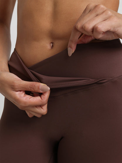 Women’s Crossover Flared Pants Brown