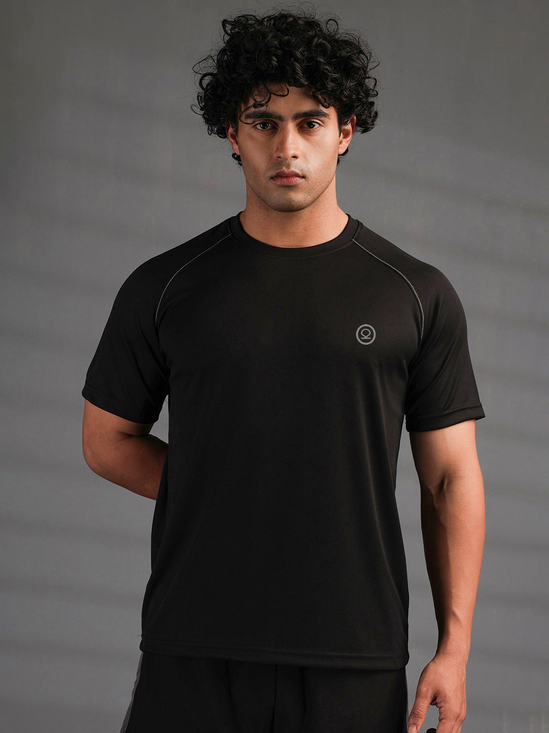 Men's Half Sleeves Quick Dry Sports T-shirt Black