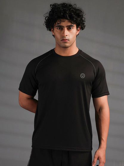 Men's Half Sleeves Quick Dry Sports T-shirt Black