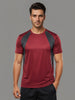Men's Half Sleeves Dry Fit Gym T-shirt Maroon Grey