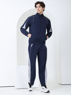 Navy Grey Light Active Colorblock Track Suit Men