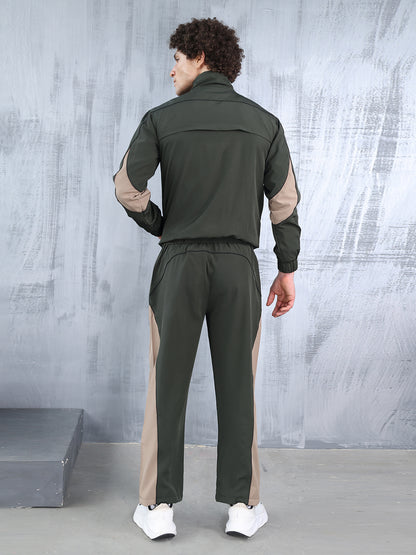 Men’s Olive Mouse Colorblock Track Suit