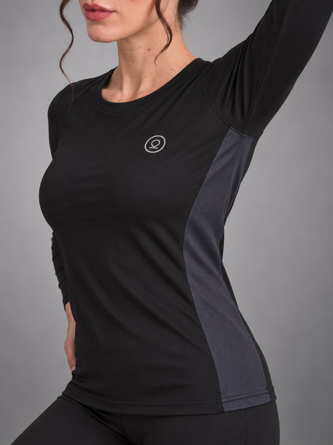 Women's Full Sleeves Gym Sports T-Shirt Black