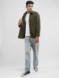 Men Winter Wear Solid Corduroy Casual Shacket