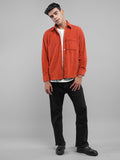 Men Winter Wear Solid Corduroy Casual Shacket