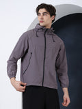 Men’s Grey Lightweight Hooded Windcheater Jacket