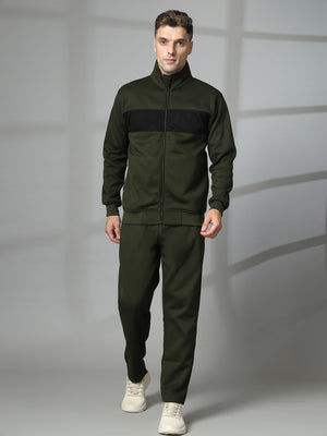 Men Olive Black Winter Tracksuit | CHKOKKO