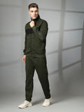 Men Olive Black Winter Tracksuit | CHKOKKO