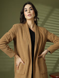 Women Casual Front Open Winter Trench Coat