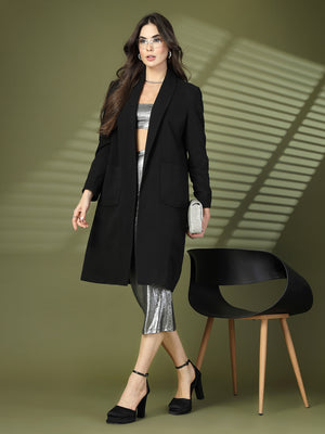 Women Casual Front Open Winter Trench Coat