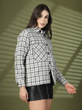 Women Winter Wear Check Shacket | CHKOKKO