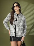 Women Winter Wear Check Shacket | CHKOKKO