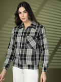 Women Winter Wear Check Shacket | CHKOKKO