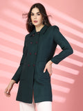 Women Knee-Length Double-Breasted Over Coat