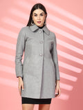 Women Single Breasted Wool Pea Coat