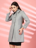 Women Single Breasted Wool Pea Coat