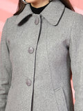 Women Single Breasted Wool Pea Coat