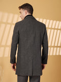 Chkokko Men Long Coat Double Breasted 5 Button