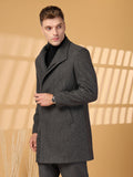 Chkokko Men Long Coat Double Breasted 5 Button