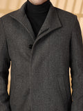 Chkokko Men Long Coat Double Breasted 5 Button