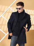 Chkokko Men Long Coat Double Breasted 5 Button