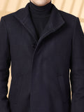 Chkokko Men Long Coat Double Breasted 5 Button