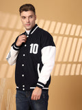 Men Oversized Winter Wear Varsity Jacket with Ribbed Cuffs