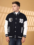 Men Oversized Winter Wear Varsity Jacket with Ribbed Cuffs