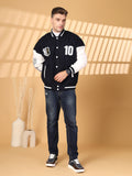 Men Oversized Winter Wear Varsity Jacket with Ribbed Cuffs