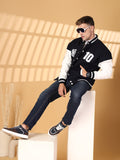 Men Oversized Winter Wear Varsity Jacket with Ribbed Cuffs