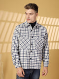 Men Winter Wear Check Shacket | CHKOKKO