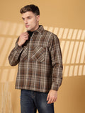 Men Winter Wear Check Shacket | CHKOKKO