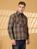 Men Winter Wear Check Shacket | CHKOKKO