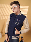 Men's Winter Wear Varsity Jacket With Ribbed Cuffs