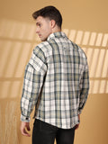 Men Winter Wear Spread Collar Check Shacket | CHKOKKO