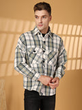 Men Winter Wear Spread Collar Check Shacket | CHKOKKO