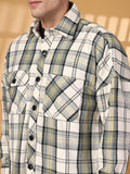 Men Winter Wear Spread Collar Check Shacket | CHKOKKO