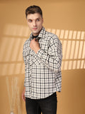 Men Winter Wear Spread Collar Check Shacket | CHKOKKO