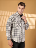 Men Winter Wear Spread Collar Check Shacket | CHKOKKO